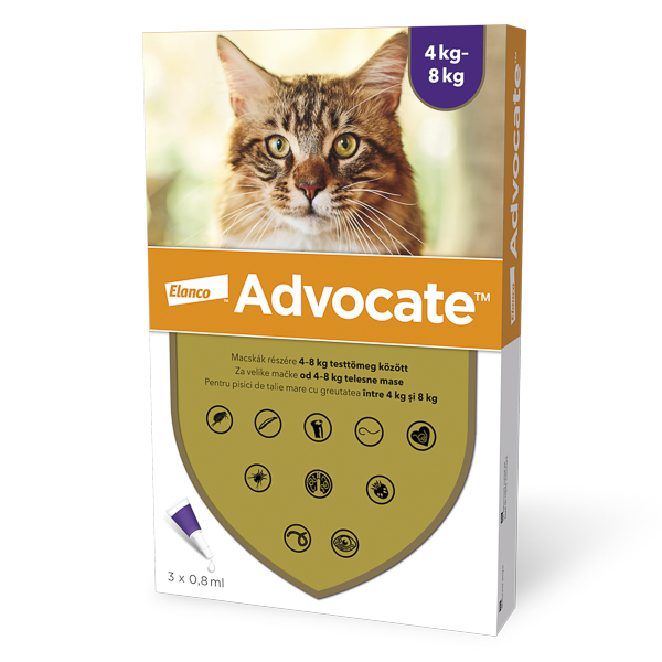 Advocate Cat 4-8 kg, deparazitare externă și internă, 3 pipete [2]