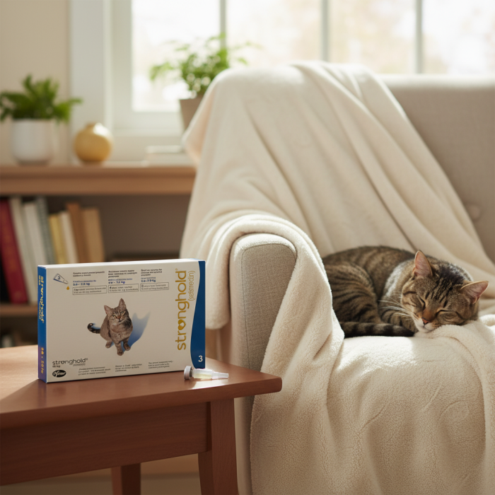 Stronghold 45 mg ( 2,5-7,5 kg ) preventie antiparazitara externa si interna pentru pisici  cutie cu 3 pipete [3]