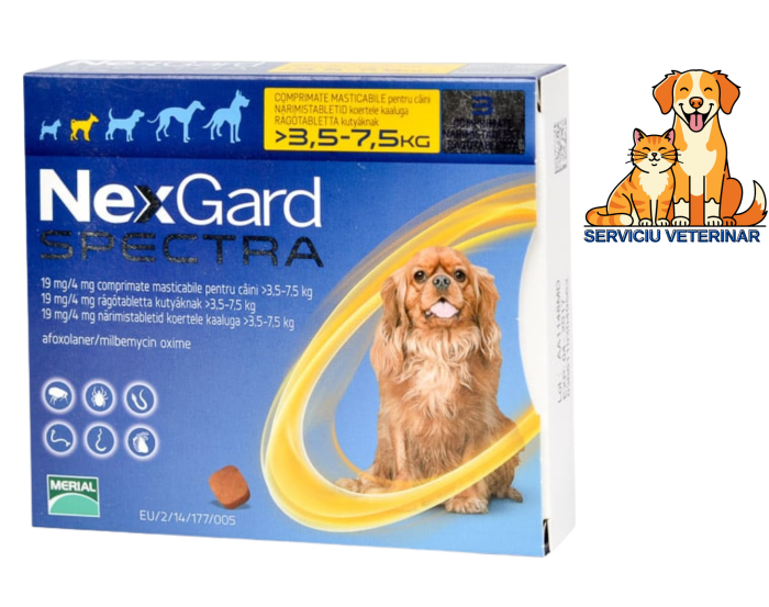 Nexgard Spectra Dog S (3.5-7.5kg) - deparazitare externă pentru câini [1]