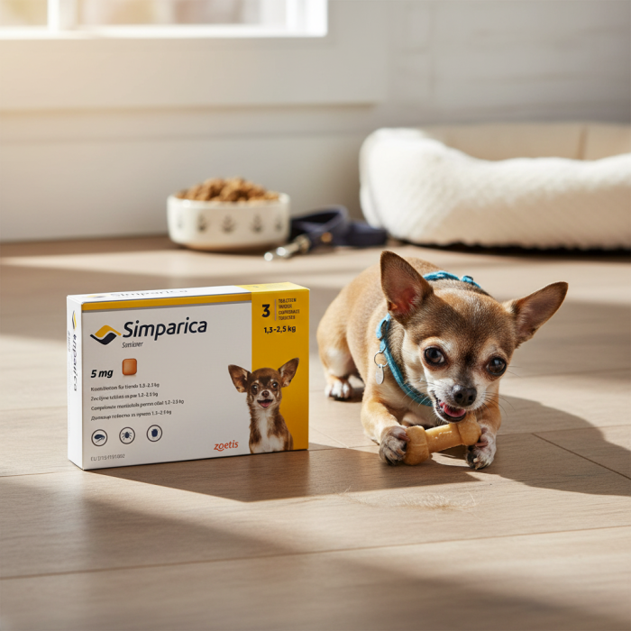 Simparica 5 mg 1.3-2.5 kg, preventie antiparazitara externă cu pastila, 3 tablete [2]