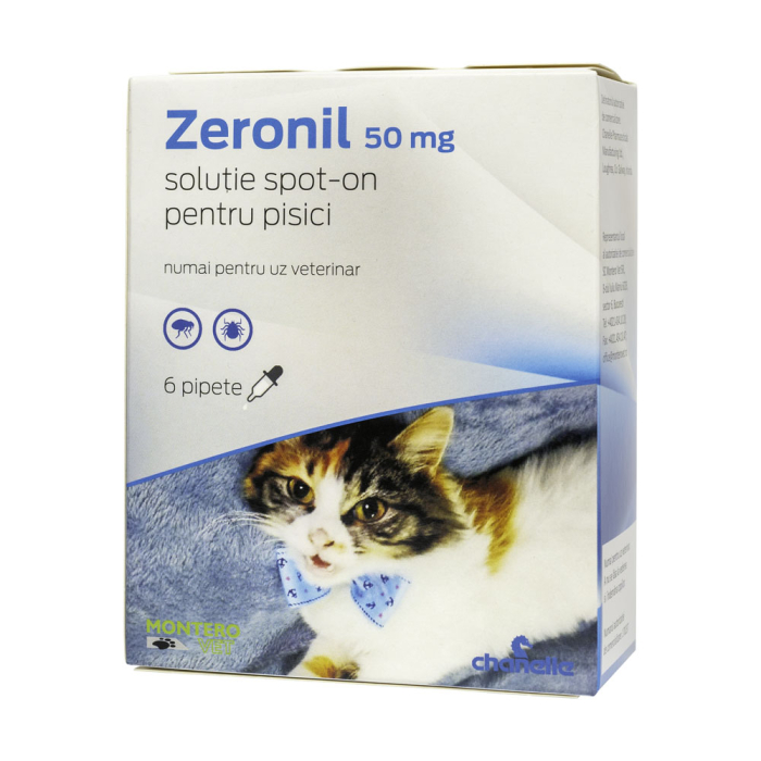 Zeronil 50 mg pisici, 6 pipete pentru controlul puricilor și căpușelor [2]