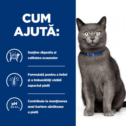 3kg Hill's PD Feline D/D Duck & Pea, hrană uscată dietă veterinară pentru pisici cu probleme dermatologice [4]