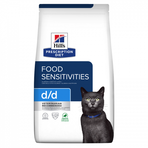 Produse - 3kg Hill's PD Feline D/D Duck & Pea, hrană uscată dietă veterinară pentru pisici cu probleme dermatologice
