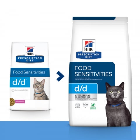 3kg Hill's PD Feline D/D Duck & Pea, hrană uscată dietă veterinară pentru pisici cu probleme dermatologice [2]