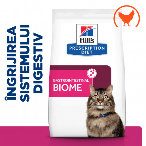 3kg Hill’s PD Gastrointestinal Biome, hrană uscată dietă veterinară pentru pisici cu probleme intestinale [1]