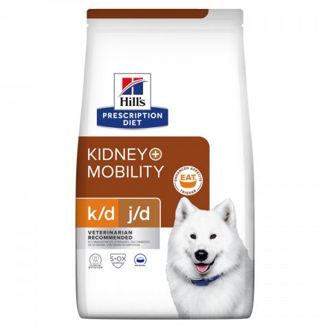 Produse - 4 kg Hill's PD Canine K/D + Mobility, hrană uscată dietă veterinară pentru câini cu afecțiuni renale si articulare