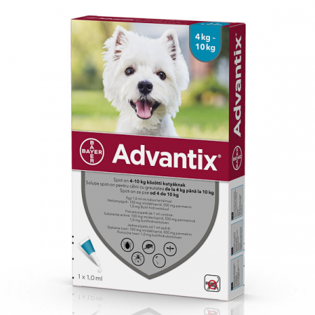 Pipetă - Advantix 100 (4-10kg), pipetă deparazitare externă, 1 pipetă