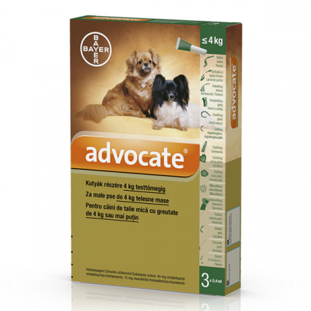 Antiparazitare Interne - Advocate Dog 0-4 kg, deparazitare externă și internă, 3 pipete