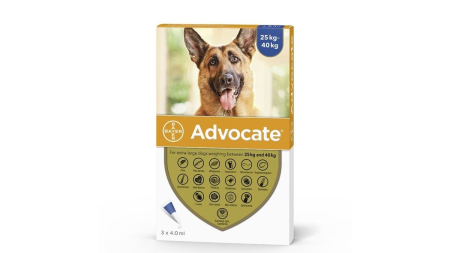PROMOȚII - Advocate Dog 25-40 kg, serviciu deparazitare externă și internă, 3 pipete