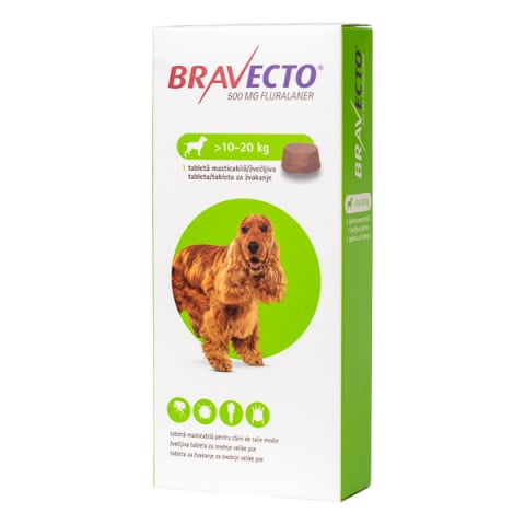 Pastilă - Bravecto 10-20 kg, deparazitare externă pentru câini