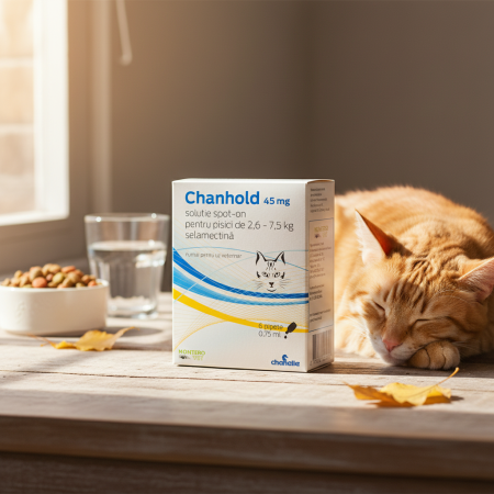 Chanhold 6% 45 mg pentru pisici 2,6-7,5 kg – pipetă antiparazitară [1]