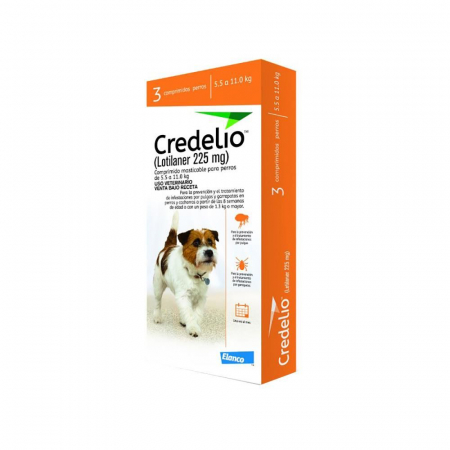 Pastilă - CREDELIO 225 mg 5.5-11 kg 3 tablete , deparazitare externă pentru câini