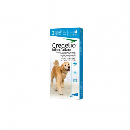 Pastilă - CREDELIO 900 mg 22-45 kg 3 tablete, deparazitare externă pentru câini