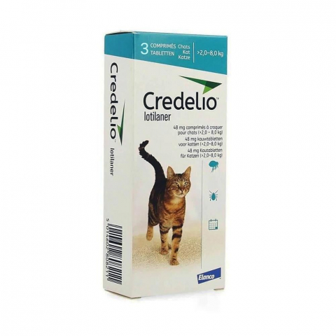 Pastilă - CREDELIO Cat 48 mg 2-8 kg 3 tablete, deparazitare externa pentru pisici