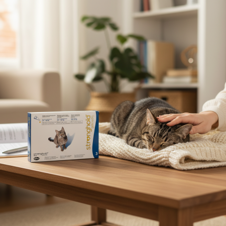Stronghold 45 mg ( 2,5-7,5 kg ) preventie antiparazitara externa si interna pentru pisici  cutie cu 3 pipete [1]