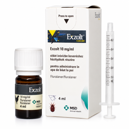 Exzolt 10 mg/ml, 4 ml – tratament oral pentru acarienii roșii la găini [1]