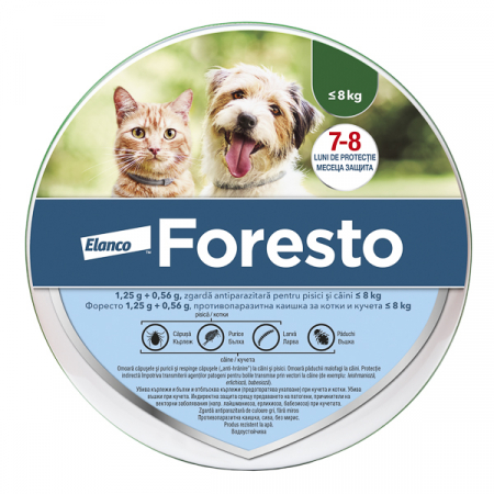 PROMOȚII - Foresto S, deparazitare externă pentru câini până la 8kg și pisici, 38cm
