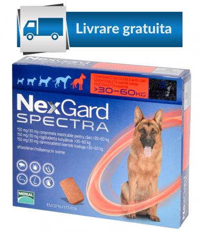 Pastilă - Nexgard Spectra Dog XL (30-60 kg) - deparazitare externă pentru câini