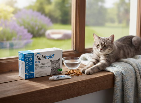 Produse - Selehold Pisici 45 mg (2,5 – 7,5 kg) – Pipetă antiparazitară spot-on