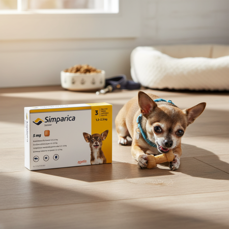 Simparica 5 mg 1.3-2.5 kg, preventie antiparazitara externă cu pastila, 3 tablete [1]