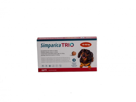 Pastilă - Simparica Trio 12 mg (5.1-10 kg) x 3 tablete - deparazitare externa si interna pentru caini