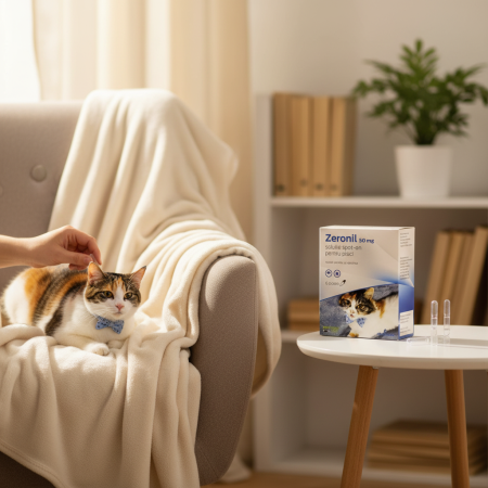 NOUTATI - Zeronil 50 mg pisici, 6 pipete pentru controlul puricilor și căpușelor