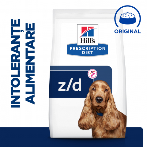 PROMOȚII - 3kg Z/D Hills PD Canine Ultra , hrană uscată dietă veterinară pentru câini cu probleme dermatologice - Pret special cu livrare gratuita