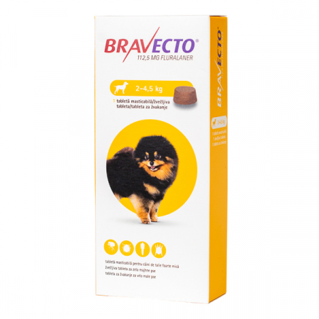 Bravecto - Bravecto 2 - 4,5 kg - deparazitare externa pentru caini