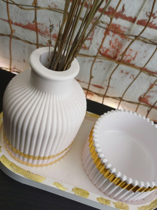 Set decorativ roz auriu [4]