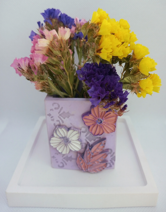 Set decorativ pahar mov cu floricele [14]