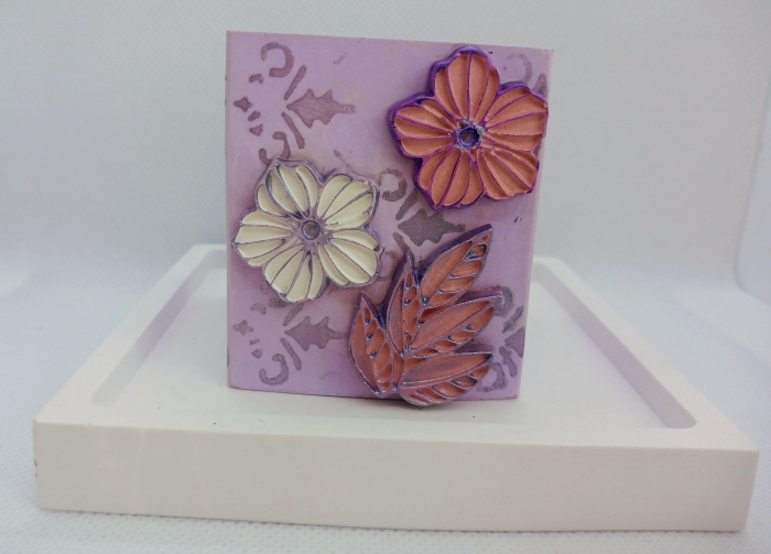 Set decorativ pahar mov cu floricele [19]