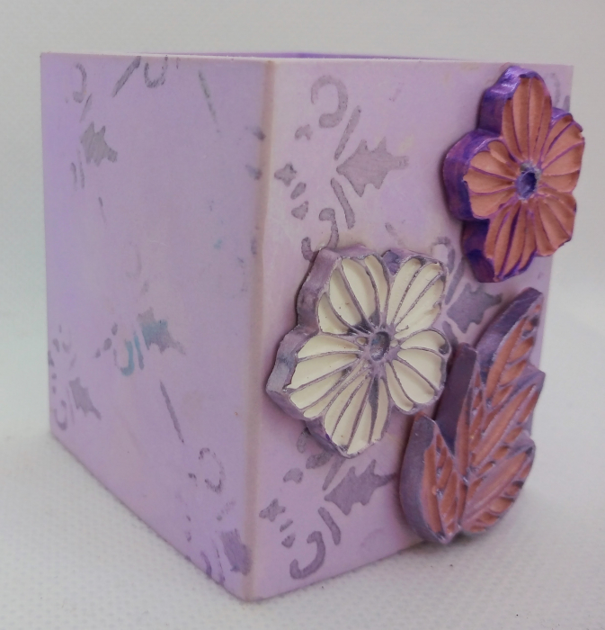 Set decorativ pahar mov cu floricele [23]