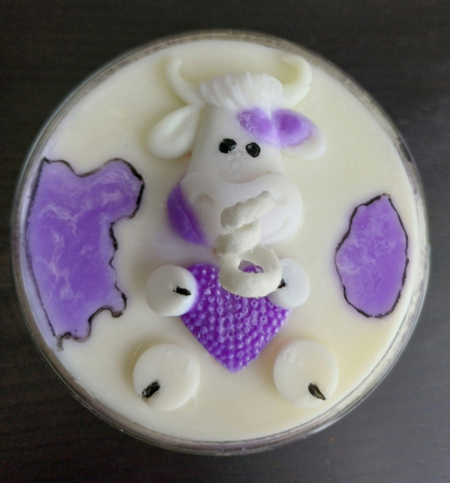 Lumanare parfumata, " Happy Cow ", in pahar de sticla. [7]