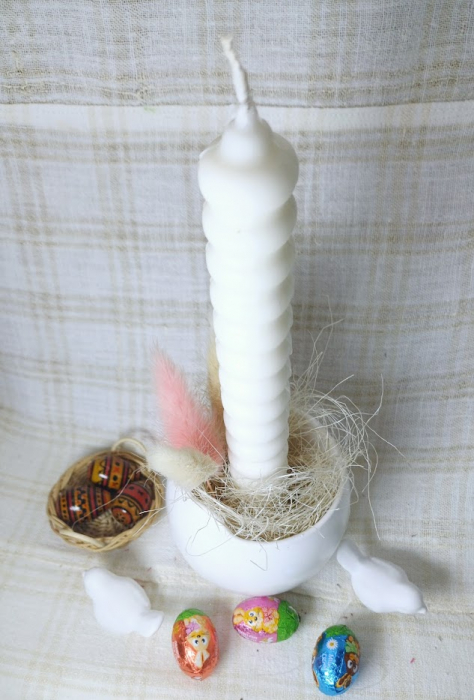 Ou din ceramica handmade + lumanare alba din ceara de soia [4]