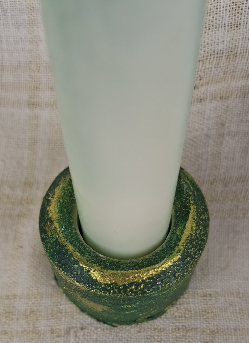 Set decorativ de Craciun - 'Long Candle 1' - lumanare plus suport din ceramica pictat manual [4]