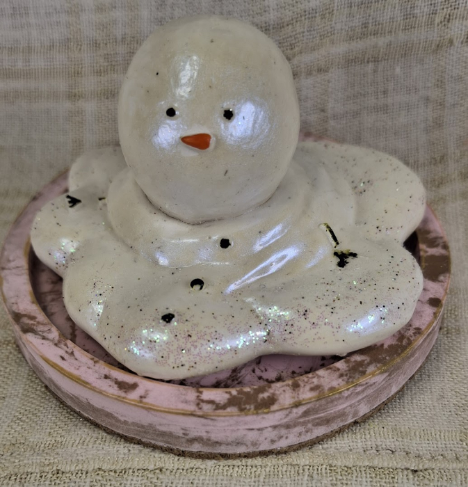 Set decorativ de Craciun - 'Melting Cupcake' - lumanare plus suport din ceramica [6]