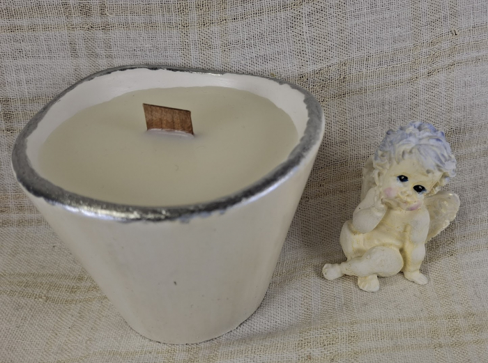 Set decorativ de Craciun - 'Urs Polar' - lumanare plus suport din ceramica pictat manual [3]