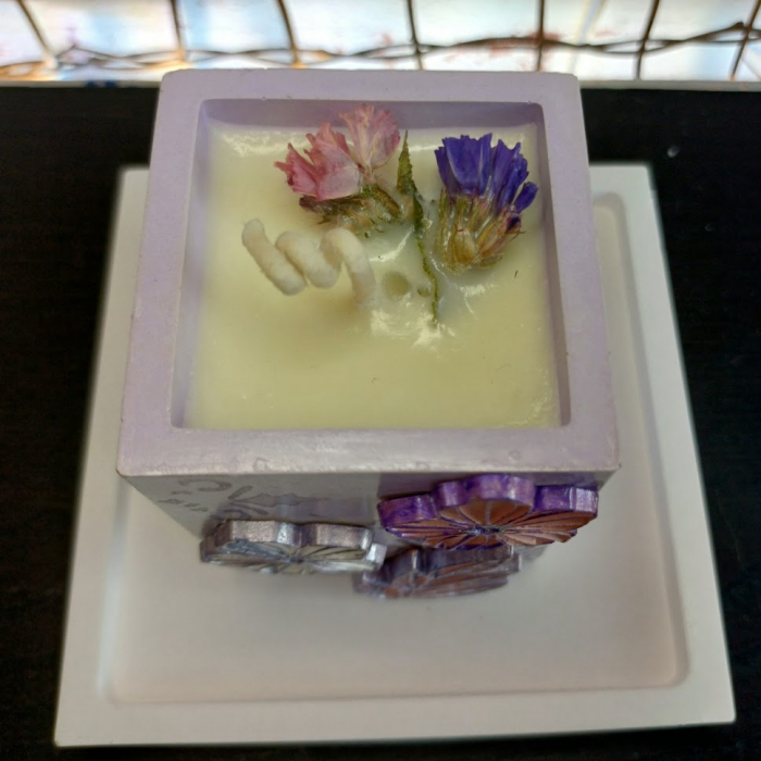 Set decorativ pahar mov cu floricele [26]