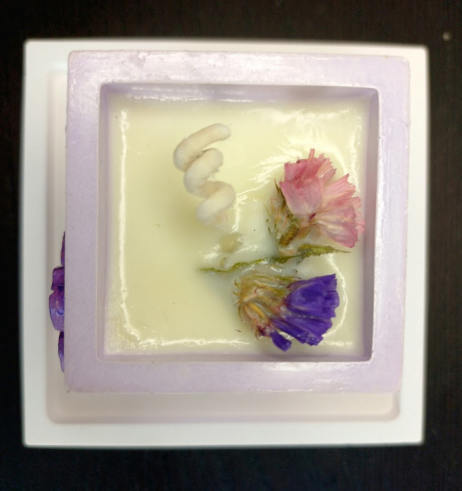Set decorativ pahar mov cu floricele [9]
