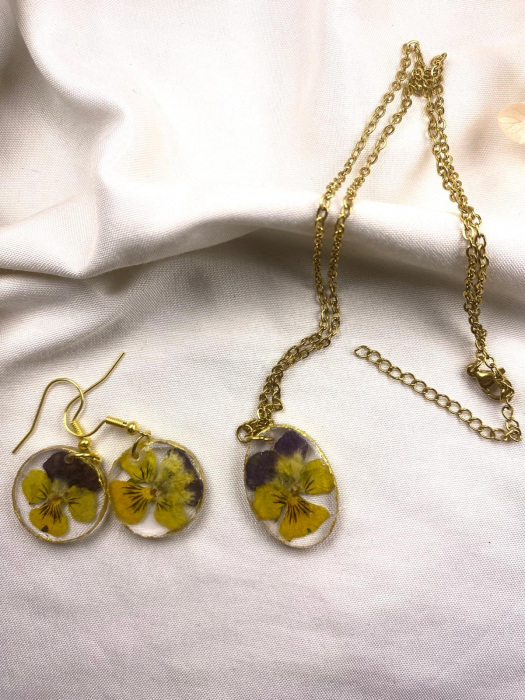 Set lantisor si cercei 'panselute'. [4]