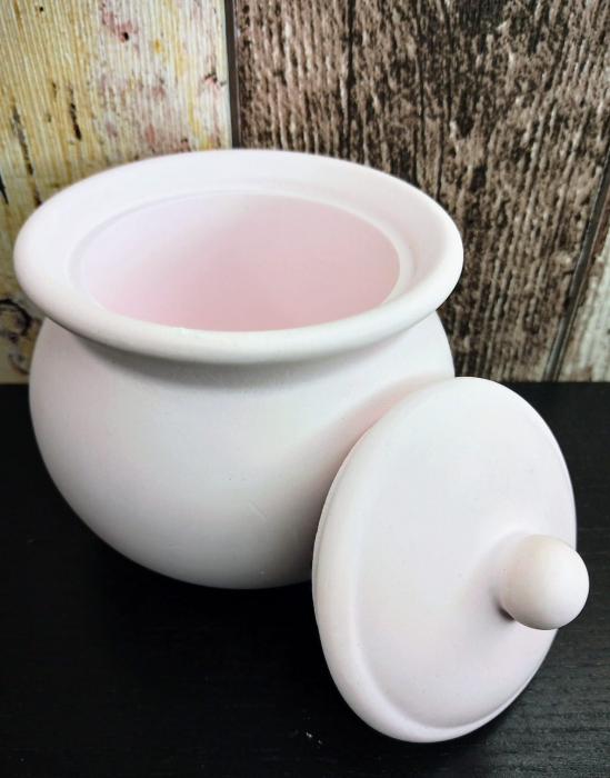 Recipient rotund din ceramica cu capac - handmade [3]
