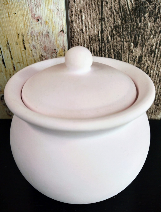 Recipient rotund din ceramica cu capac - handmade [2]