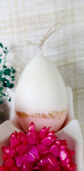 Suport de oua din ceramica handmade + 3 lumanari " ousoare parfumate " [7]