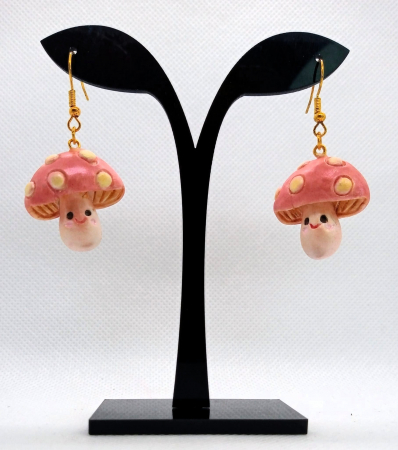 Bijuterii handmade - Cercei ciupercute vesele