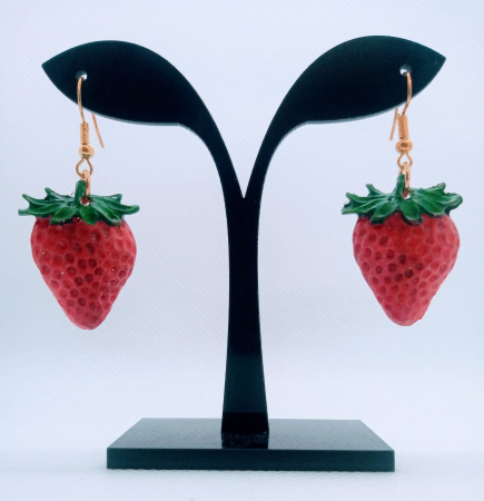 Bijuterii handmade - Cercei  Capsunica