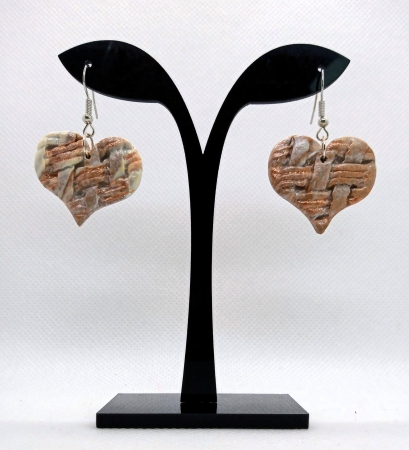 Bijuterii handmade - Cercei inimi impletite