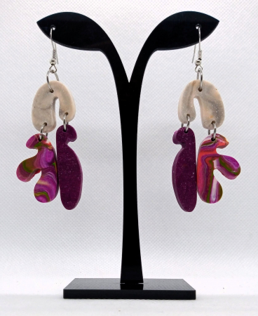 Bijuterii handmade - Cercei coral mov