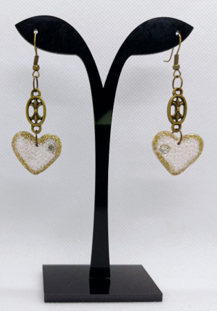 Bijuterii handmade - Cercei "inimioara 2" cu accesorii culoarea bronzului
