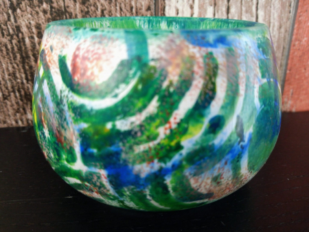 Recipient  -  " green bowl", pictat manual, din ceramica. [4]