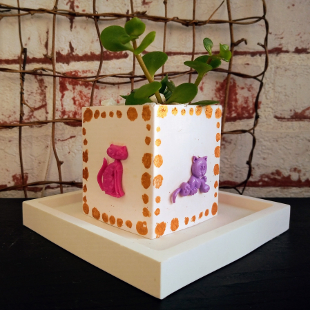 Ceramica handmade - Set decorativ  "Pisicute"